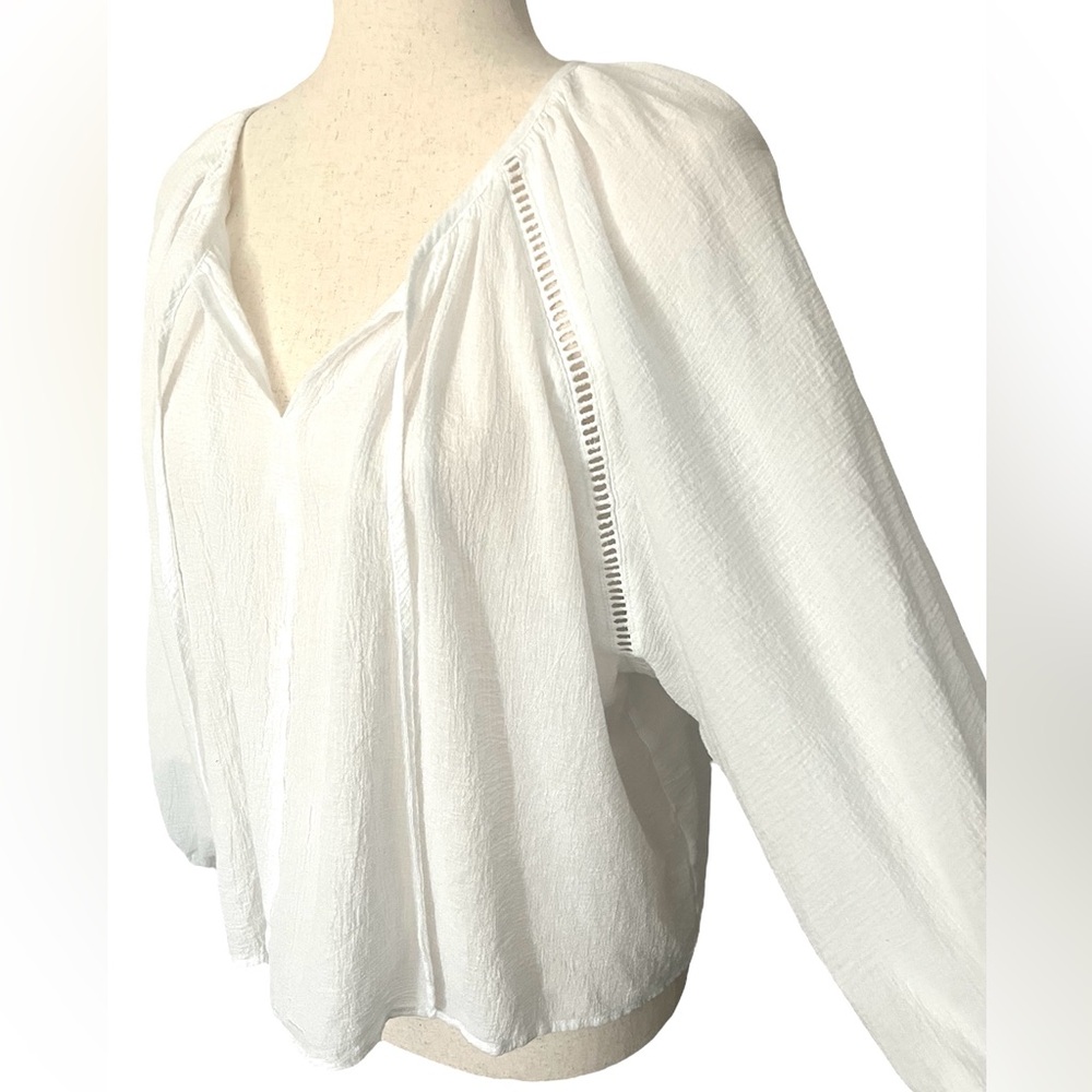 100% Cotton Charlie Holiday Peasant Style Blouse Women’s Regular Size 4